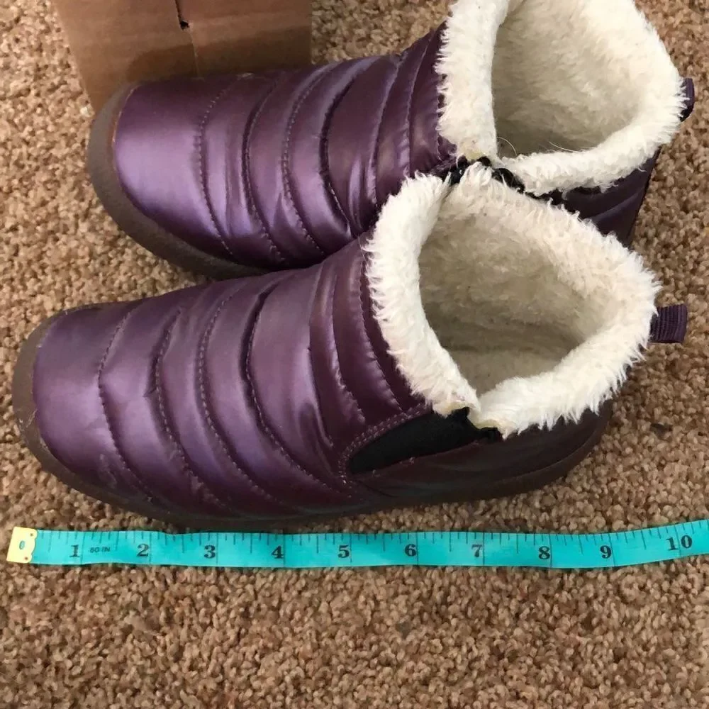 Zefani Kids Waterproof Snow Boots Winter Anti-Slip Fur Lined Warm Shoes Outdoor